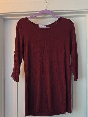 LUX & CO. Burgundy Crewneck Top